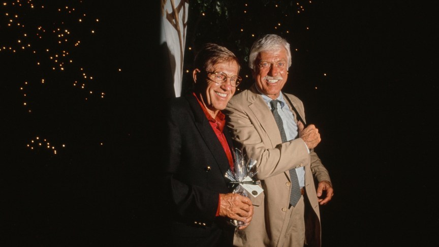 Dick Van Dyke and Jerry Van Dyke smiling at an event