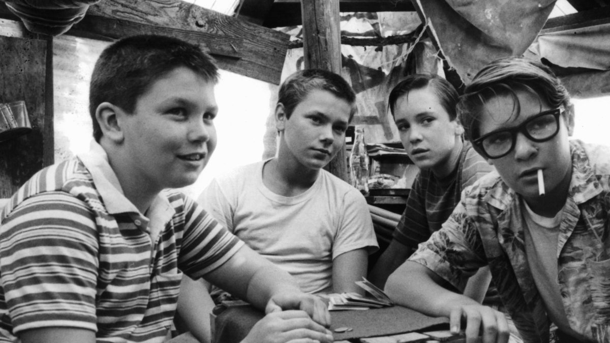 Jerry O'Connell, River Phoenix, Wil Wheaton, and Corey Feldman.